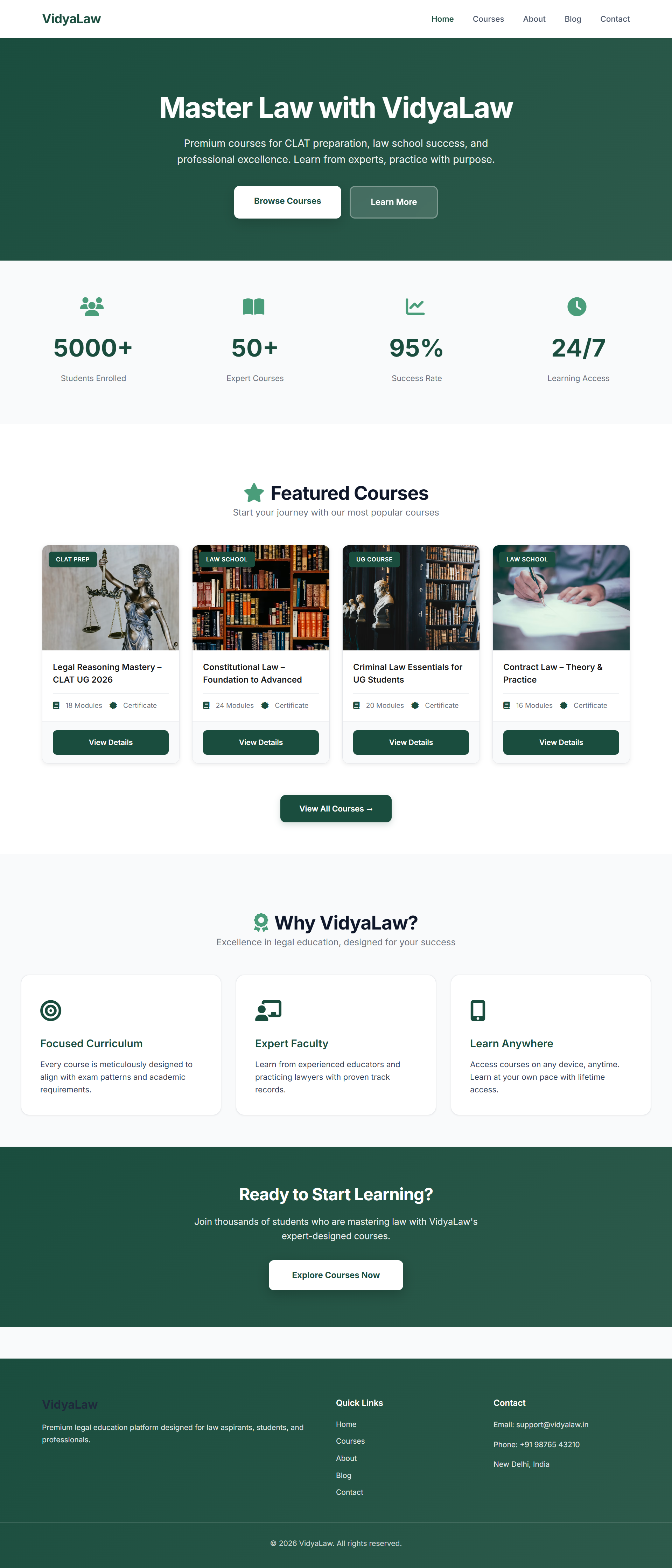 VidyaLaw Homepage